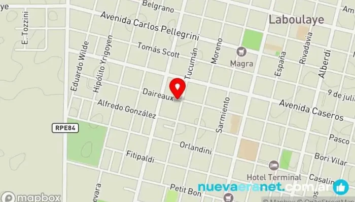 mapa de Punto de pesca Comercio en Laboulaye