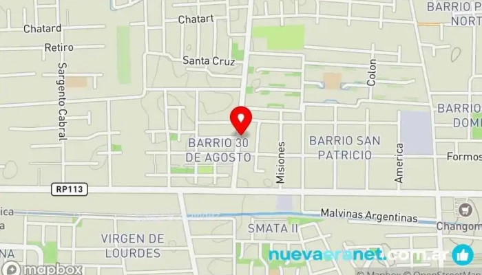 mapa de REPOSTERIA ARTESANAL NAIAN Pastelería en Chimbas
