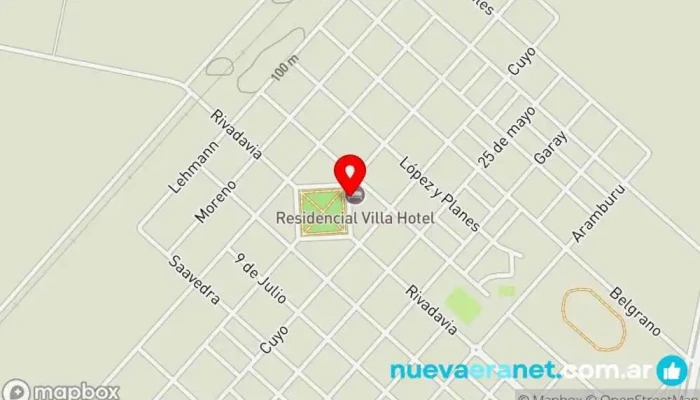 mapa de Residencial Villa Hotel Hotel en Villa Trinidad