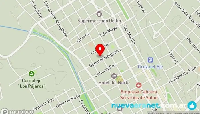 mapa de Roma Dolce y Ricco Panadería en Cruz del Eje