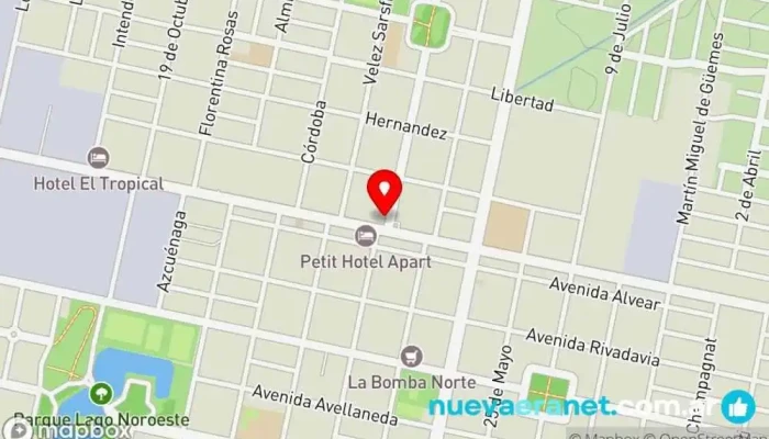 mapa de Romina Dedic pastelería Panadería en Marcos Juárez