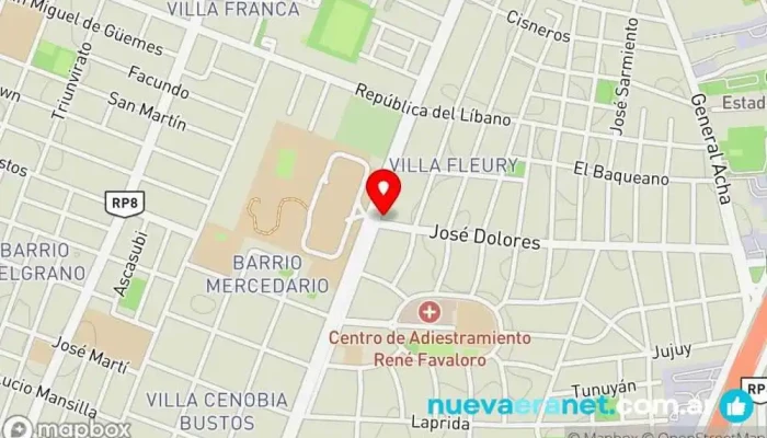 mapa de Rotiseria La Sanjuanina. Panadería en Villa Krause