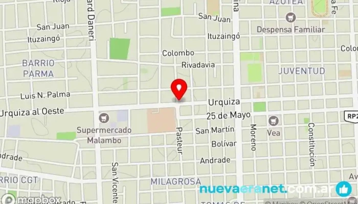 mapa de San Marcelo Panadería en Gualeguaychú