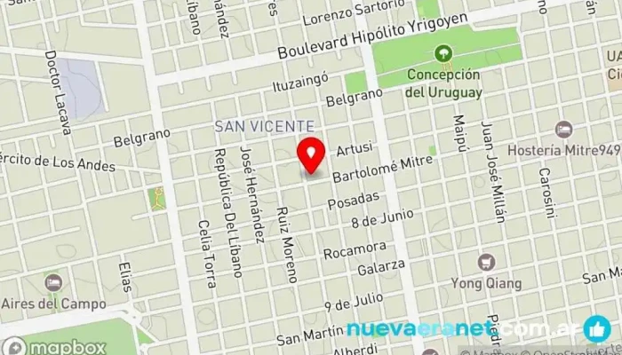 mapa de San Valentín Panadería en Concepción del Uruguay