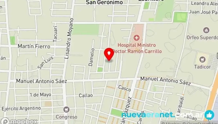 mapa de Sanas Delicias Panadería en Las Heras