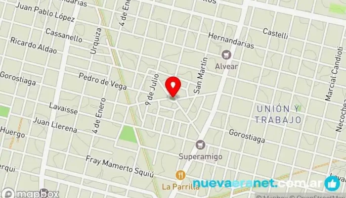 mapa de Santa Fe de la Vera Cruz  en Santa Fe de la Vera Cruz