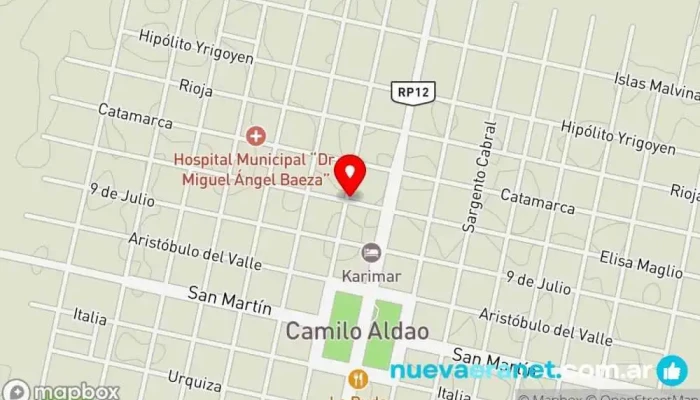 mapa de SCOLARI BULONES Y AFINES Ferretería en Camilo Aldao
