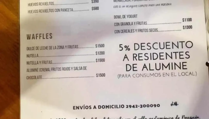 Sentido Bar Cafe Carta - Aluminé