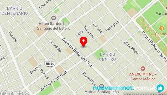 mapa de Servicred Línea Hogar Tienda de electrodomésticos, Servicio de comercio electrónico en Santiago del Estero
