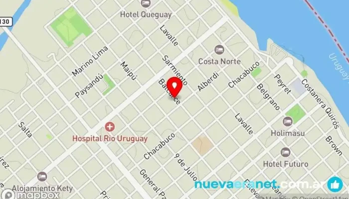 mapa de Silvina Martínez Pasteleria Artesanal Pastelería en Colón