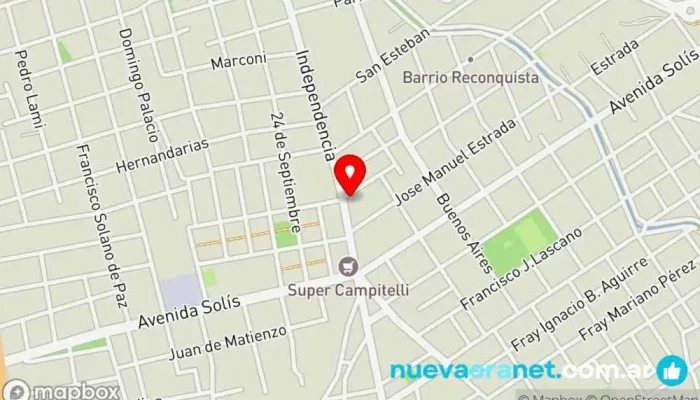 mapa de Soluciones SRL Tienda de informática, Servicio de reparación de fotocopiadoras, Tienda de suministros para fotocopias en Santiago del Estero