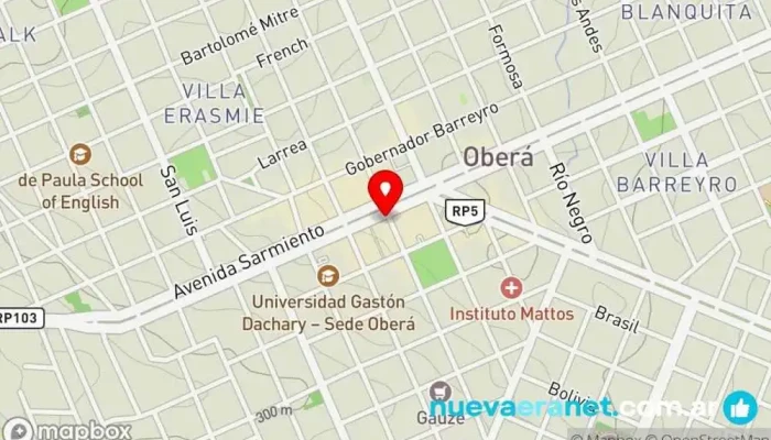 mapa de Supermercado Dinco 1 Supermercado en Oberá