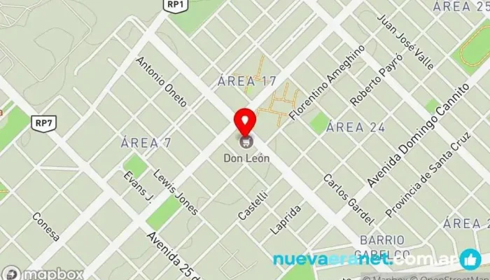 mapa de Supermercados Don León Supermercado en Rawson