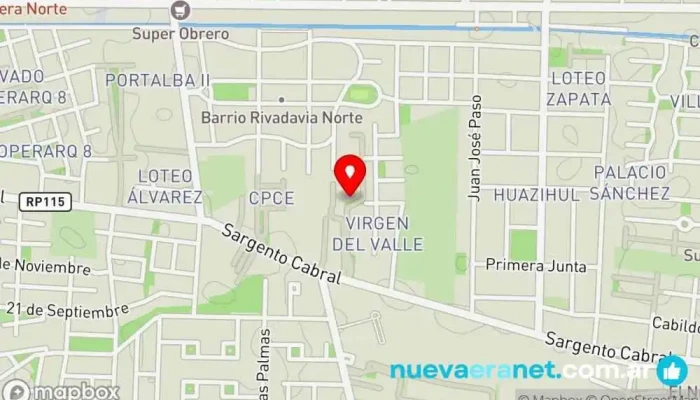 mapa de Tadasana Panadería en Rivadavia