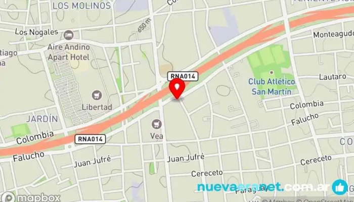 mapa de Te Encuentro Sin TACC Panadería en San Juan