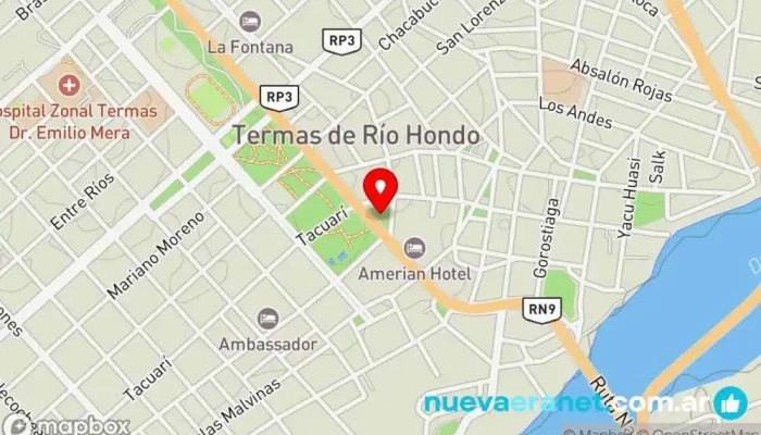 mapa de Termas de río hondo Atracción turística en Termas de Río Hondo