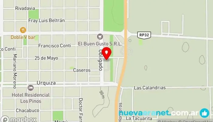 mapa de Terminal de Ómnibus Villa Ocampo Agencia expendedora de billetes de autobús en Villa Ocampo