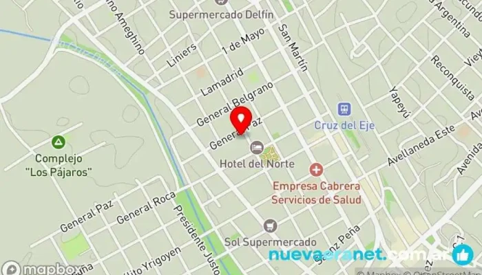 mapa de Tolosa Panadería en Cruz del Eje