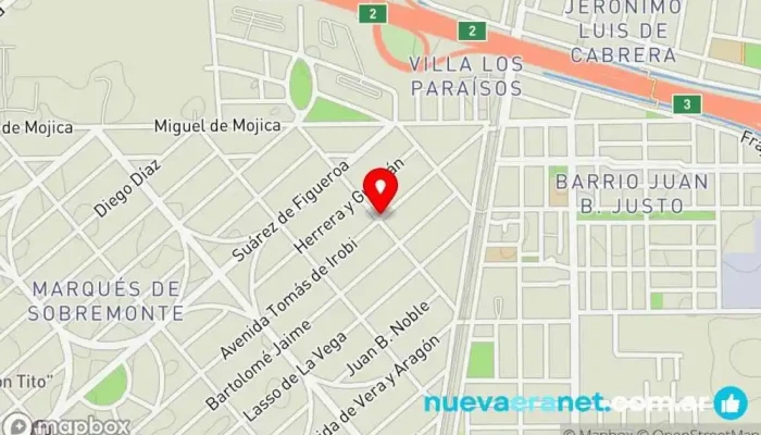 mapa de Tortas Rossi Pastelería, Panadería en Córdoba