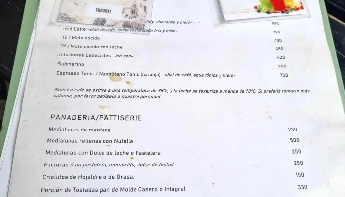 Trigatti Bakery -  Carta - Córdoba