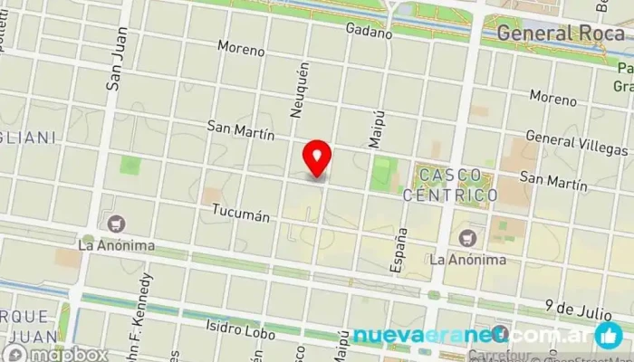 mapa de Valentino (panaderia y confiteria) Panadería en Gral. Roca