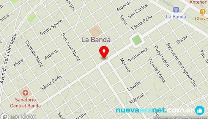 mapa de Valentino's cafe y pasttiserie Pastelería, Cafetería en La Banda