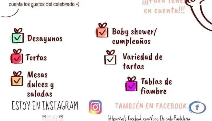 Vane Delgado Pasteleria Carta - Cinco Saltos