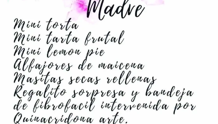Vanesa Martinez Reposteria Artesanal -  Carta - Sáenz Peña