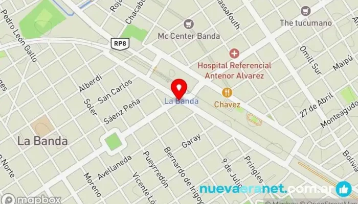 mapa de venta de tortillas Panadería en La Banda