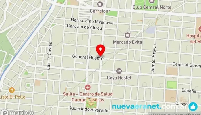 mapa de Viejo Molino Panadería en Salta