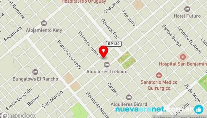 mapa de Viertes y mitre Panadería en Colón