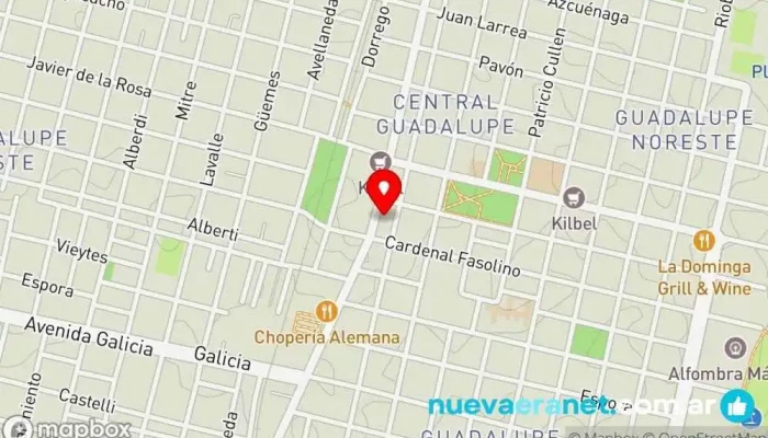 mapa de Villa Guadalupe Panadería en Santa Fe de la Vera Cruz