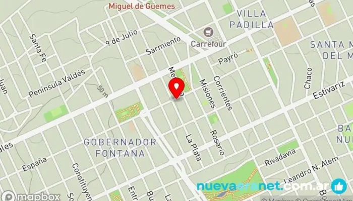 mapa de Virgen del Valle Panadería en Puerto Madryn