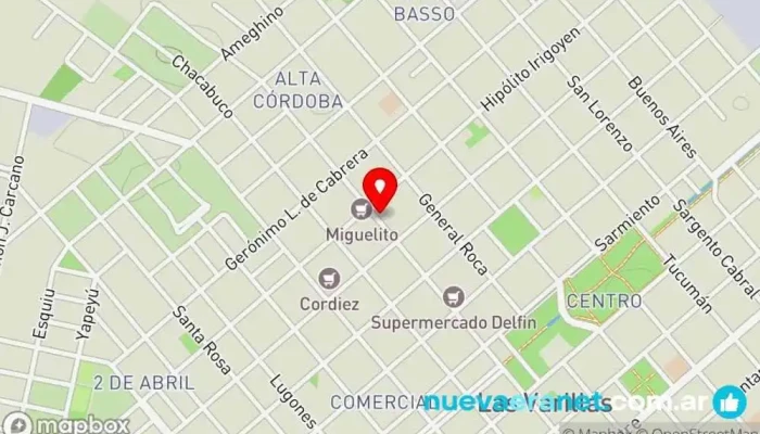 mapa de VIVE FM, TV y DIARIOS DIGITALES Emisora de radio en Las Varillas